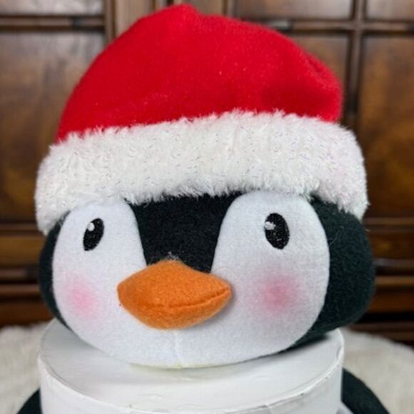 Vintage Dan Dee Collector's Choice Penguin Double Box + Green Velvet Santa Hat - Picture 2 of 16